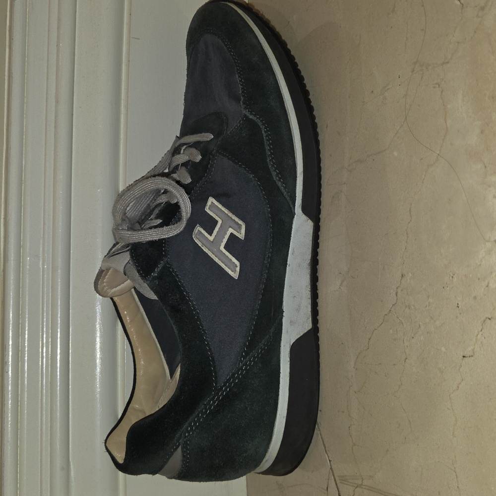 MEN'S NAVY BLUE HOGAN LACE UP SNEAKERS SHOES ITALY Size 10 $450